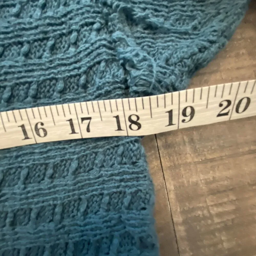 Free People We The Free Teal‎ Thien's Hacci Sweater Top Size Small
